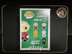 Stan Lee Signed Funko Pop Vinyl Comikaze Marvel Autograph With COA Sticker Mint