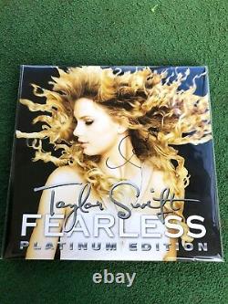 TAYLOR SWIFT HAND SIGNED Fearless Platinum Edition Gold Vinyl AUTHENTIC AUTO