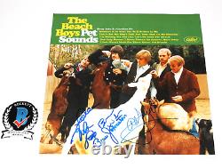 THE BEACH BOYS BAND SIGNED'PET SOUNDS' ALBUM VINYL BECKETT COA BRIAN WILSON x4