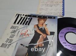 TINA TURNER autograph vinyl 7' WHAT's LOVE GOT TO DO WITH IT signed live concert