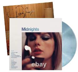 Taylor Swift Midnights Special Signed Photo Edition Moonstone Blue Marbled Vinyl