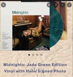 Taylor Swift Midnights Vinyl Hand Signed Photo Jade Green Edition FREE SHIPPING
