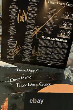 Three Days Grace Signed Explosions Vinyl Lyric Insert Autograph Rare Sold Out
