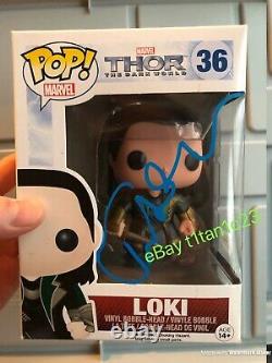 Tom Hiddleston Signed Loki Funko Pop 36 Thor The Dark World Beckett Bas Coa Rare