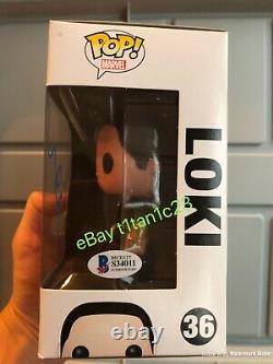 Tom Hiddleston Signed Loki Funko Pop 36 Thor The Dark World Beckett Bas Coa Rare