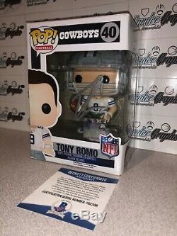 Tony Romo Dallas Cowboys Signed Autographed Funko Pop Vaulted-beckett Bas Coa