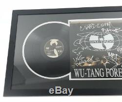 WU TANG CLAN signed FOREVER 12 VINYL RECORD Framed 9 Members RZA Raekwon JSA