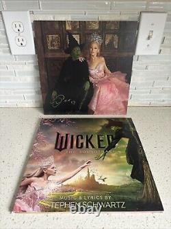 Wicked The Soundtrack 2LP Vinyl ARIANA & CYNTHIA Pink Green Autographed Insert
