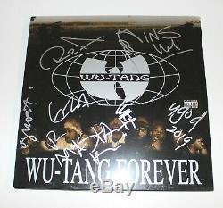 Wu-tang Clan Group Signed Wu-tang Forever Vinyl Record Lp Coa Rza Method Man X8