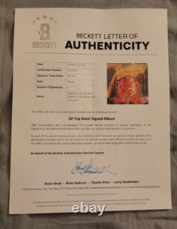 ZZ Top full band signed autographed Fandango vinyl record Beckett LOA #AC25652