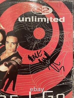 2 Unlimited Autographe Signé Ici Je Vais LP Vinyle Rare Pop Ray Slijngaard