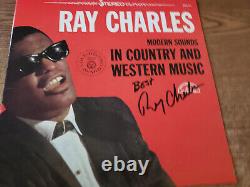 AUTOGRAFE RARE des années 1960 VG- Ray Charles Modern Sounds In C& W Musique 410 LP33