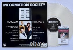 Album vinyle LP signé et dédicacé par Information Society avec certificat d’authenticité JSA, Kurt, Paul et James