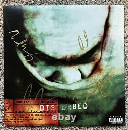 Album vinyle autographié et authentique de Disturbed, groupe complet, pour l'album The Sickness.