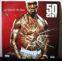 Album vinyle dédicacé de 50 Cent 'Get Rich or Die Tryin' PSA DNA