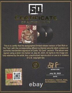Album vinyle dédicacé de 50 Cent 'Get Rich or Die Tryin' PSA DNA