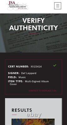 Album vinyle légendaire 'Pyromania' de Def Leppard entièrement signé par tout le groupe - Authentifié par JSA