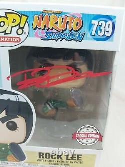 Animation Funko Pop Rock Lee Naruto No. 739 Signé Par Brian Donovan