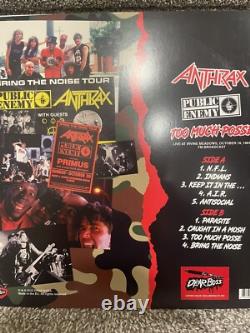 Anthrax et Public Enemy Signé Autographe To Much Posse LP Vinyle Charlie Flavex2