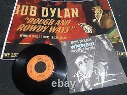 BOB DYLAN Vinyle Autographe 7' WIGWAM Affiche de Concert Signée Collectors
