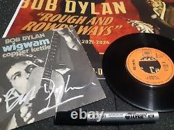 BOB DYLAN Vinyle Autographe 7' WIGWAM Affiche de Concert Signée Collectors