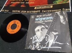 BOB DYLAN Vinyle Autographe 7' WIGWAM Affiche de Concert Signée Collectors