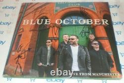 Bande D'octobre Blue Signée Vivre Du Manchester Lp 12 X3 Enregistrement Vinyle Auto Coa