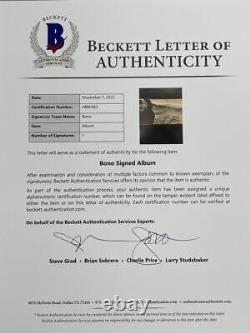 Bono Signé U2 Joshua Arbre Encadré Album Vinyl Authentic Autograph Beckett Loa