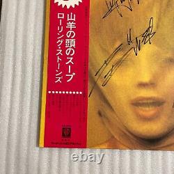 COA AUTOGRAPHE ROLLING STONES P-8374S VINYL LP OBI JAPON Signé Mick Jagger