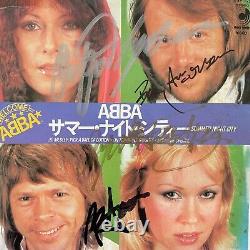 COA AUTOGRAPH ABBA VINYL EP JAPAN Signé PREMIER