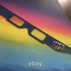 COLDPLAY Vinyle LP Moon Music Eco rose dédicacé autographé. Lunettes + livre