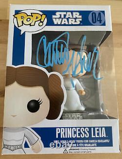 Carrie Fisher Signé Star Wars Princesse Leia 04 Funko Jsa N87472
