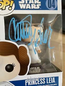 Carrie Fisher Signé Star Wars Princesse Leia 04 Funko Jsa N87472