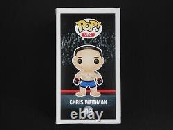 Chris Weidman a signé l'autocollant en vinyle Funko Pop! 03 UFC Fighter MMA BAS COA B
