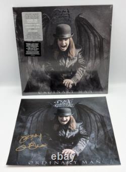 Couverture de disque signée par Ozzy Osbourne Ordinary Man et disque vinyle scellé