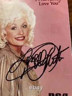 DOLLY PARTON Autographié Signé à la main Je t'aimerai toujours Disque 45 tours