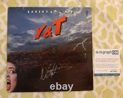 Dave Meniketti Signé Autographié Y&t Earthshaker Vinyle Record Apeca Coa #sa74902