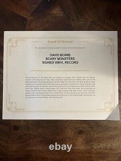David Bowie Vinyle LP signé Scary Monsters Super Creeps Disque autographié