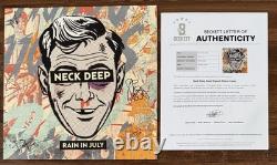 Disque Vinyle Couleur Autographié de Neck Deep Band Rain In July avec Certificat d'Authenticité Bas Beckett