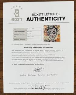 Disque Vinyle Couleur Autographié de Neck Deep Band Rain In July avec Certificat d'Authenticité Bas Beckett