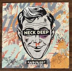 Disque Vinyle Couleur Autographié de Neck Deep Band Rain In July avec Certificat d'Authenticité Bas Beckett