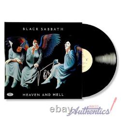 Disque vinyle LP signé par Geezer Butler Heaven and Hell authentifié par PSA/DNA