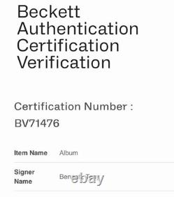 Disque vinyle LP signé par Tony Bennett avec certificat d'authenticité BAS - Plus grands succès