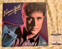 Disque vinyle 'Turn Me Loose' signé par Vince Gill, certificat d'authenticité Beckett BAS #X96021