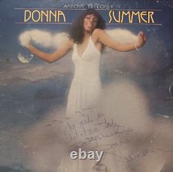 Disque vinyle signé de Donna Summer A Love Trilogy, autographe classique disco des années 1970