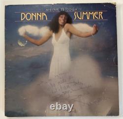 Disque vinyle signé de Donna Summer A Love Trilogy, autographe classique disco des années 1970