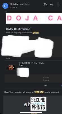 Doja Cat Say So et Nicki Minaj 12 Vinyle Simple avec Autographe
