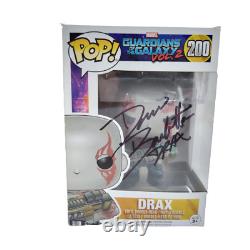 Drax Dave Bautista A Signé Funko Pop Autographié #200 Gardiens De La Galaxie Coa