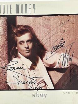 Eddie Money & Ronnie Spector Rare Signé Autographié Vinyl Lp Record Cover Bas