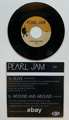 Eddie Vedder Autographied Pearl Jam Single Alive Vinyl Album Signé Beckett Bas
